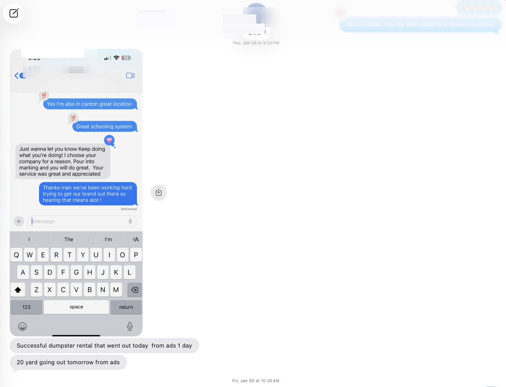 Customer chose this company because of our marketing